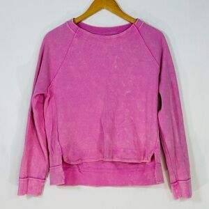 Sunnyside by Sundry pink waffle pullover size Large Loungewear Cozy Comfy Relax